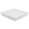 Square Ceramic Plant Saucer Tray 10 11 12 Inch White,12.4" OD x10.8 ID x1.4 Deep| Sturdy Heavy Duty Glazed Planter Drip Flower pots with Catch Basin for Indoor Outdoor Plants(12" White)