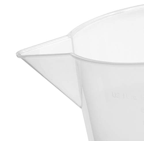 2pcs Plastic Pitcher Set, 1000mL & 2000mL (1L & 2L) - Short Form, Euro Design - Molded Graduations - Chemical Resistant & Autoclavable Polypropylene - Measuring Jug - view 2
