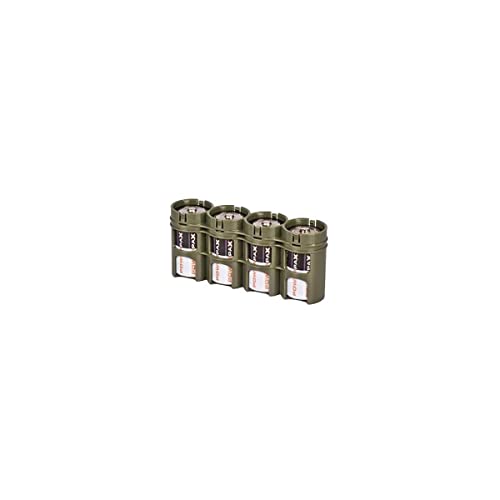 By Powerpax Slimline D Battery Storage Caddy, Military Green, Holds 4 Batteries (Not Included) - view 2