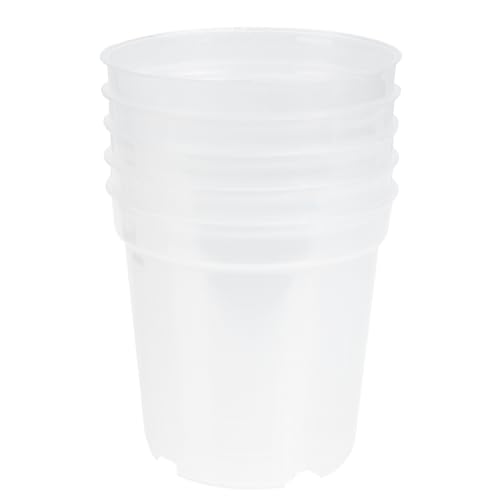 5pcs Plastic Flower Nursery Pots for Orchids and Seedlings, Medium Size (Diameter 10cm X Height 9cm), Outdoor and Indoor Gardening Containers for Plant Propagation and Growing
