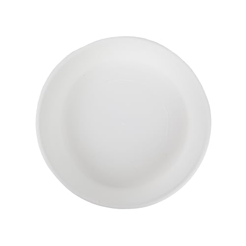Flower Pot Saucers - Plastic Plant Saucer for Outdoors & Indoors - Traditional Design Plant Pot Trays for Water Drainage - Durable & Stylish Round Plant Tray (8-inch White)