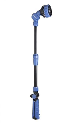 With Adjustable Thumb Control Garden Watering Wand, 19-24 Inch Telescoping Hose Nozzle 8 Spray Patterns, Heavy-Duty Zinc & Aluminum for Precise Watering and Cleaning