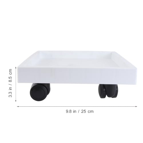 Moveable Flowerpot Holder Tray with Universal Wheels, Square Resin - view 2