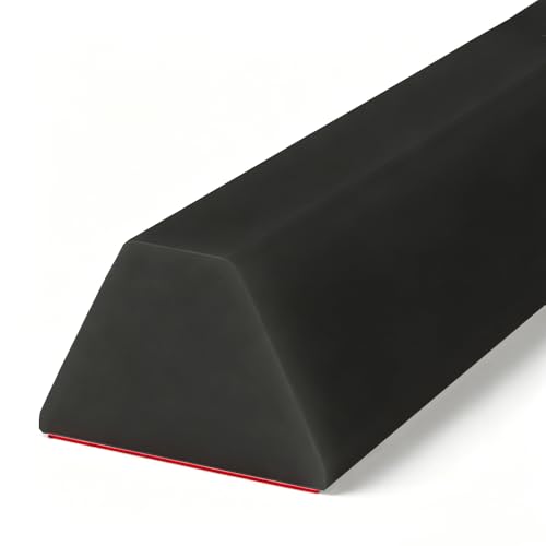 Shower Threshold Water Dam,Self Adhesive Silicone Waterproof Barrier Bathroom and Kitchen Shower Water Stopper Guard for Dry and Wet Separation Caulk Seal Strip Edge Trim (Length：39Inch, Black)
