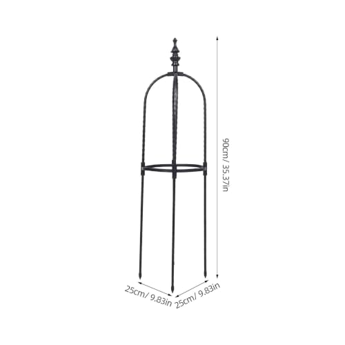 U-Shaped Black Plant Trellis, 8mm Coated Steel Climbing Frame for Flowers - view 2