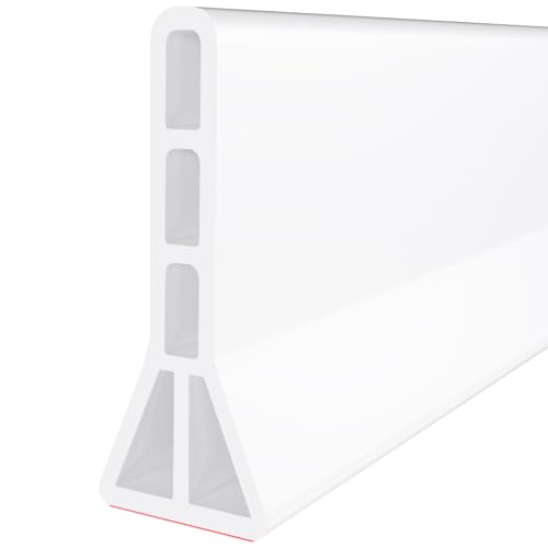 3"H Shower Threshold Water Dam, Shower Water Guard (59 inch, White)