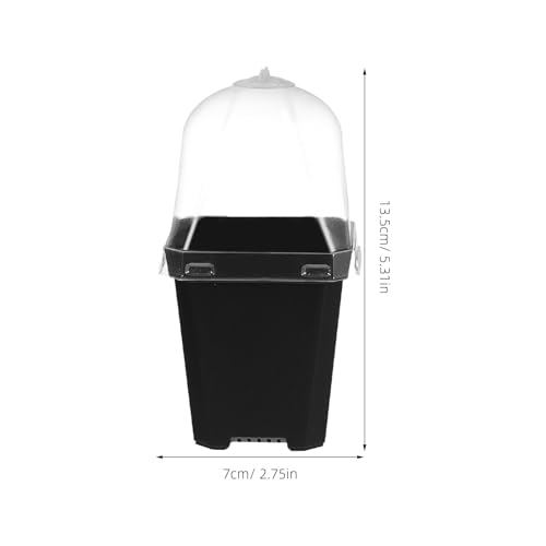 12 Sets Nursery Pot with Drainage Holes Black Plastic - view 2