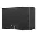 Metal Garage Wall Cabinet with Doors and Shelves, Wall Mounted Metal Storage Cabinet, Floating Garage Tool Cabinet for Garage, Basement, Kitchen, Warehouse (Black, 21.6" H)