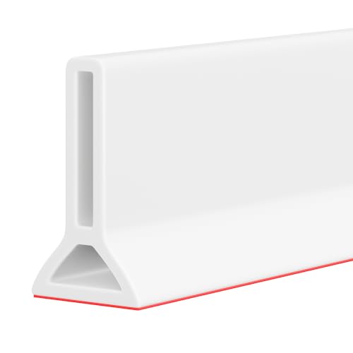 39" Collapsible Shower Threshold Water Dam Shower Water Stopper Barrier Keeps Water Inside Threshold Dry and Wet Separation Suitable for Bathroom Kitchen Sink Bathtub and More