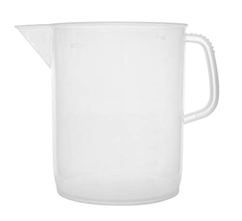 Measuring Jug, 5000mL (5 Liter) - Short Form - Polypropylene Plastic - Molded Graduations - Chemical Resistant, Autoclavable - Handle for Convenient Lifting - Pitcher, Large Measuring Cup - view 2