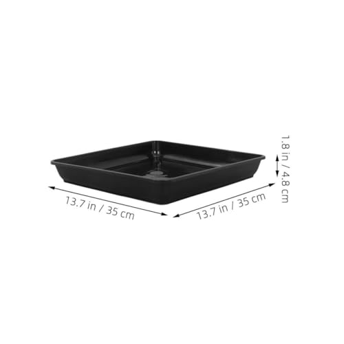 6pcs Square Plant Pot Saucer Black Plastic Drip Tray for Balcony Gardening - view 2