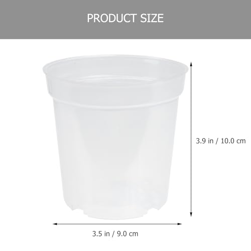 5pcs Plastic Flower Nursery Pots for Orchids and Seedlings, Medium Size (Diameter 10cm X Height 9cm), Outdoor and Indoor Gardening Containers for Plant Propagation and Growing - view 2