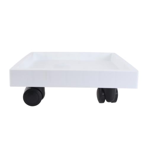 Moveable Flowerpot Holder Tray with Universal Wheels, Square Resin