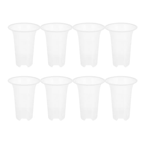 8pcs White PP Orchid Pots Reusable Nursery Plant Containers