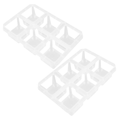 2pcs Grid Plastic Orchid Pot Tray Rack with Holes for Plant Root Care