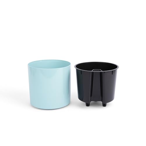 8 inch Self Watering Plant Pot for Indoor Plants, African Violets, Succulents, The Aqua Core Collection (Ocean Blue) - view 2