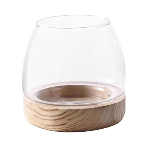 Glass Planter Propagation Stations Wooden Rack Clear Plant Holder for Garden Office Desk, Medium - view 7