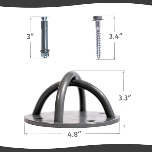 Ceiling Hooks - Industrial Strength Hold Up to 600 lbs, Includes Anchors & Bolts Yoga Starter Set - Suitable for Gym Rings, Suspensions, Indoor/Outdoor Use - view 2