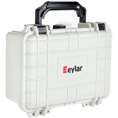 Protective Hard Case Water & Shock Proof w/Foam TSA Approved 8.12 inch 6.56 inch 3.56 inch (White)