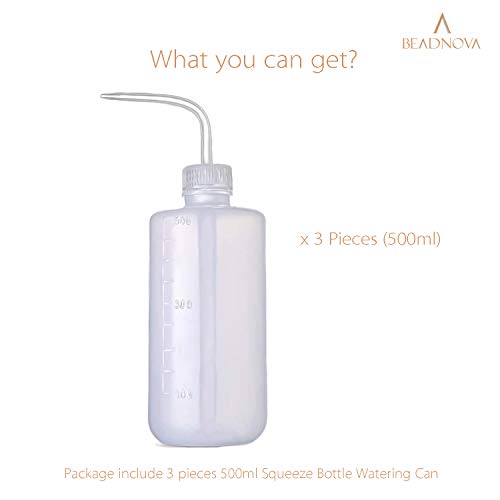 Irrigation Bottle 500ml 17oz Indoor Plant Watering Can Water Squirt Plastic Rinse Bottle for Eyelash Extensions Eye Wash Tattoo Lab (3pcs) - view 3
