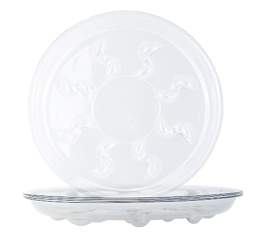 6 Pack Heavy Duty Clear Plastic Plant Saucer Sturdy Pot Tray Plant Drip Trays Drip Trays for pots,Plant Water Catcher Tray,Flower Pot Saucer Water Drainage Tray Floor Protector (10 INCH) - view 7