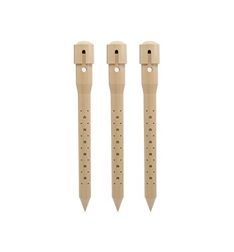14 in. Plant Watering Stake (3 Pack) (Tan) | UV-Protected ABS Plastic Deep Root Irrigation Spike for Yard Plants, Shrubs, Vines