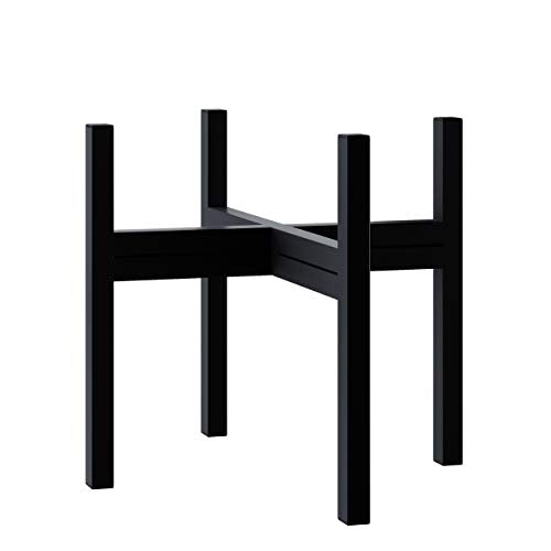 Mid Century Plant Stand Indoor Outdoor (EXCLUDING 12" Plant Pot), Hold Up to 12 Inch Planter, Metal Planter Stand, Potted Plant Holder, Black - Fits Snake Plant - Upgraded Design.