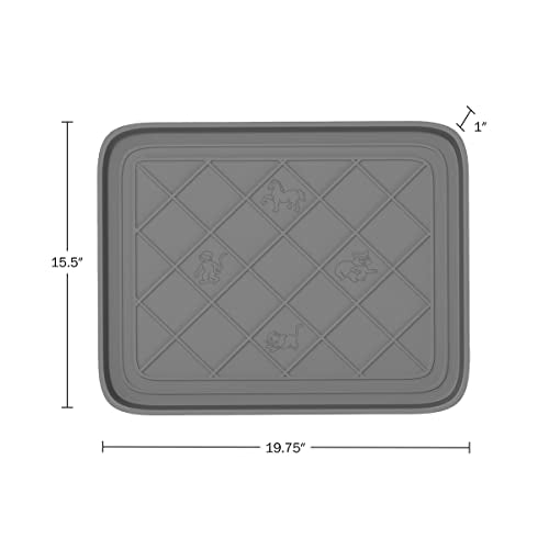 All Weather Indoor Outdoor Boot Mat with Raised Lip, Gray, 19.75" - view 2