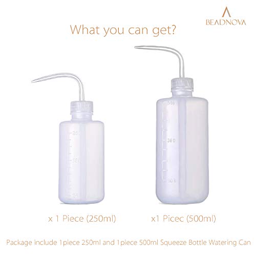 Squeeze Bottle Plant Watering Can Eye Wash Bottle Squeeze Irrigation Plastic Small Watering Can for Indoor Plants Tattoo (2pcs, 250ml and 500ml) - view 3