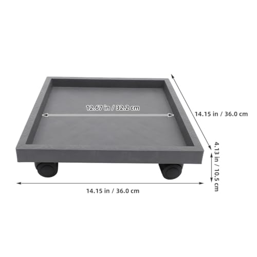 Resin Plant Pot Tray with Wheels, Indoor Outdoor Planter Base Holder - view 2