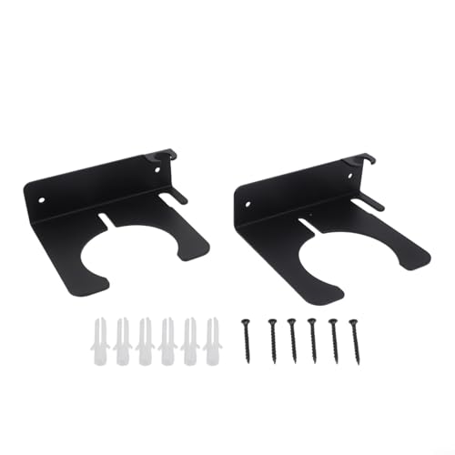 Metal Sprayer Stand Wall Mounted Tool Rack Garden HOSEs Holder Shed Storage Organizer Spray Bottle Bracket Outdoor Equipment Hanger Garage Tool Shelf Pump Sprayer Support Black(2pcs)