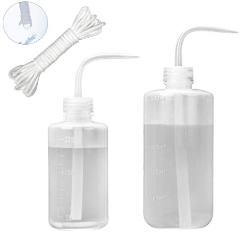 Small Watering can for Indoor Plants, Squeeze Wash Bottle for Succulent Watering, Irrigation Bottle for Plant Watering, Rinse Bottle for Tattoo, Eyelash, Eye wash, Lab, 250ML+500ML/8OZ+17OZ
