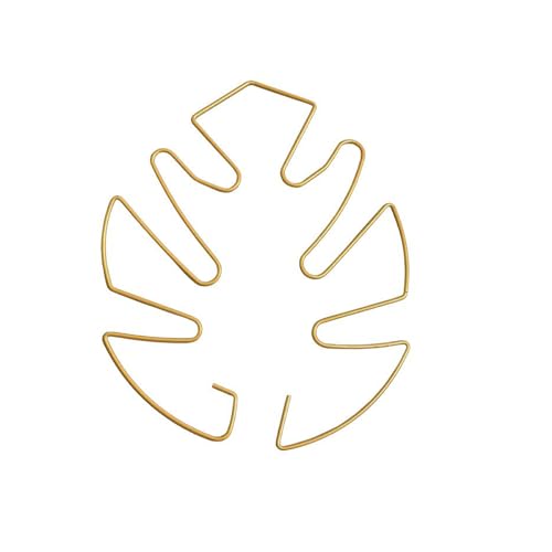 Potted Plant Growth Guide with Decorative Iron Foliage, Gold S