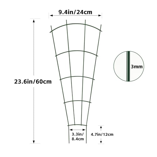 24" Metal Plant Trellis, Climbing Plant Support, 4 Pack (Green) - view 4