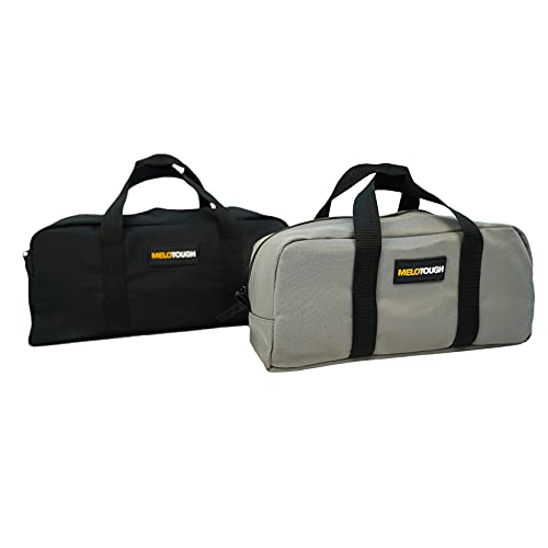 Utility Tool Tote bag Combo Kit-Includes 2 Medium Tool Organizer Bags for Electrician, Plumbing, Gardening, HVAC & More (14 inch,Black&Grey)