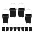 12 Sets Nursery Pot with Drainage Holes Black Plastic