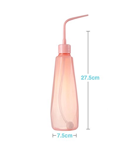 16oz Squeeze Type Dropping Kettle Wash Bottle with Silicone Hose - Translucent Medical Label Tattoo Safety Squeeze Bottle Lab Tip Liquid Storage and Micro Landscape Watering Tools Supply (Pink) - view 2
