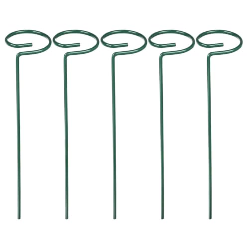 5pcs Iron Plant Support Stakes, Green Reusable Rods