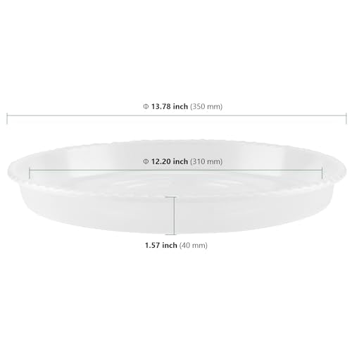 12 Pack 14 Inch Round Plant Saucers, Clear Plastic Plant Saucer Drip Tray, Heavy Sturdy Plant Trays, Planter Flower Pots Saucers for Indoors, Outdoor, Garden - view 2
