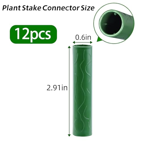 12 Pcs Plant Stake Connector, 11mm Inner Diameter Connecting Pipe Climbing Rattan Stent Accessories for Garden Stake Vines Support Stakes Connectors - view 2