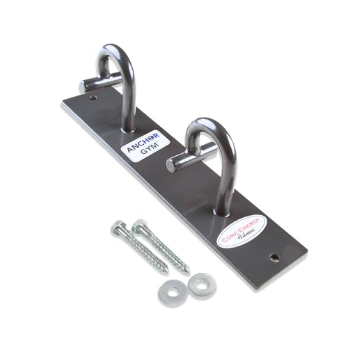 H2 Resistance Band Anchor - Single Unit with Two Hooks Exercise Band Wall Mount for Bodyweight Straps, Strength Training, Home Gym (Wood Screws Included)