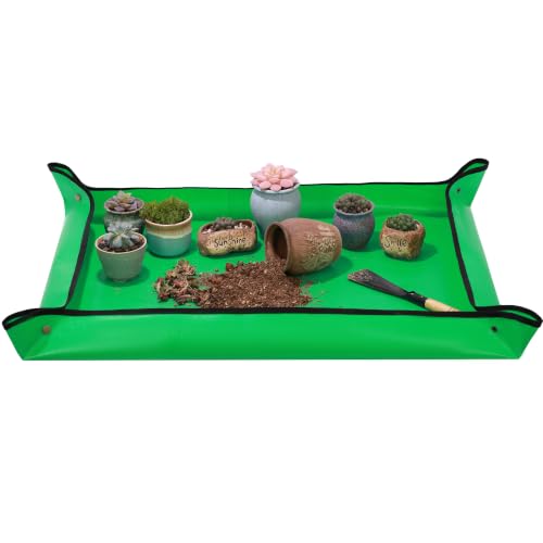 39.5"X31.5" Large Repotting Mat for Indoor Plants Transplanting/Dividing and Dirt Control, Gardenig Gifts for Women, Waterproof Gardening Potting Mat for Succulent