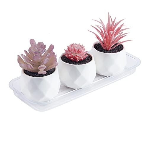 Rectangular 5 Pieces of 9 by 4 Inch Clear Thick Plastic Heavy Duty Sturdy Plant Saucer Drip Trays for pots, Window Sills and Window Shelf (8.5"x3.5") - view 3