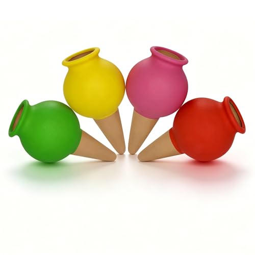 4 Pack Multicolor Terracotta Plant Watering Spikes