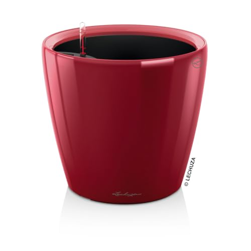 16027 Classico LS 21 Self-Watering Planter, Scarlet Red High Gloss