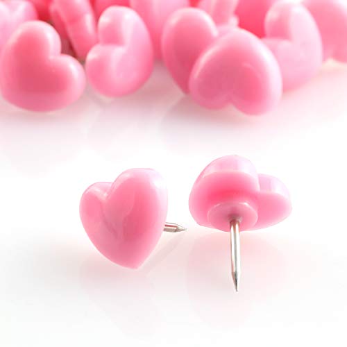 100pcs Heart Shape Push Pins for Home School Office Notice Board Cork Board,Cute Thumbtacks Tacks Decorative Pushpins Accessories Supplies Pink - view 2