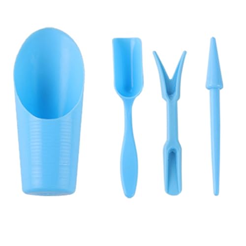 4 Pcs Blue Succulent Plant Care Gardening Tools Set-Succulent Miniature Fairy Garden Hand Tools for Transplanting,Digging,Weeding,Planting