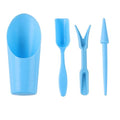 4 Pcs Blue Succulent Plant Care Gardening Tools Set-Succulent Miniature Fairy Garden Hand Tools for Transplanting,Digging,Weeding,Planting