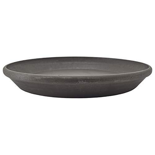 AP25DC 10-inch Plastic/Stone/Wood Composite Plant Saucer Drip Tray – No Drainage Hole (Drillable), Indoor/Outer Water Tray, Dark Charcoal - view 2