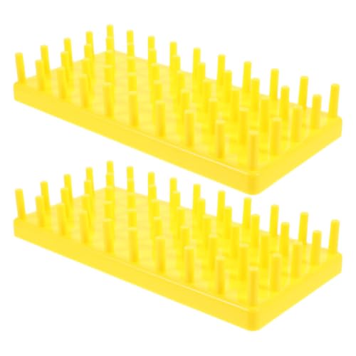 2Pcs Yellow Plastic Flower Tube Display Rack for Tabletop Propagation
